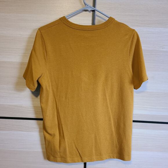 Madewell Tomboy Pocket Tee Women M Olive Surplus Mustard Casual Basic Boxy Shirt - Picture 2 of 7